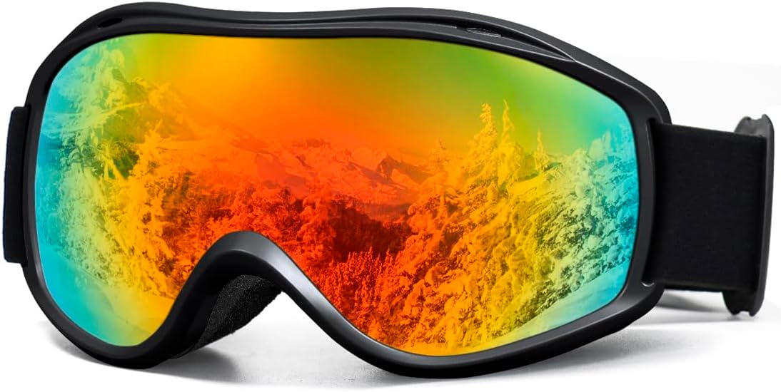 Ski Goggles Men Women, Over Glasses Anti Fog Snowboard Goggles, UV Protection Snow Goggles for Adult & Youth