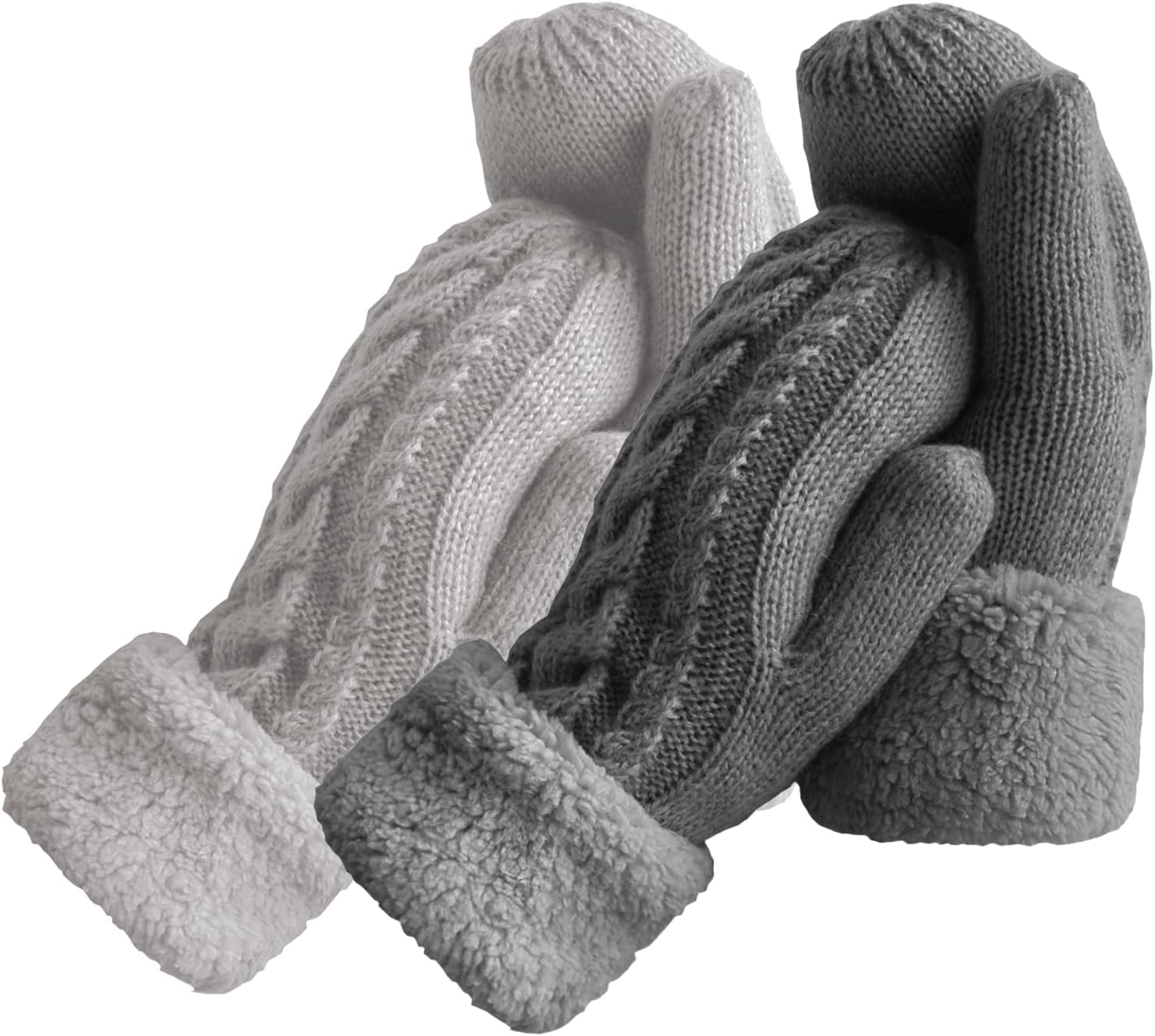 Women's Winter Gloves Warm Lining - Cozy Wool Knit Thick Gloves Mittens