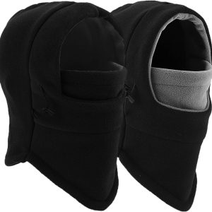 Ski Mask 2 Pcs - Windproof Warmer  Adjustable Winter Mask for Men Women