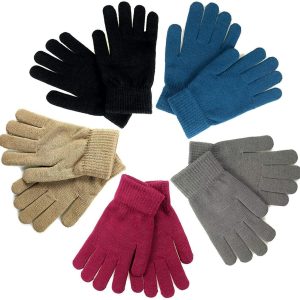 5 Pairs Winter Magic Gloves Stretchy Warm Knit Gloves Contains 5 Colors for Men or Women