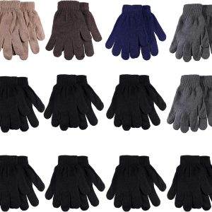 Adult Winter Gloves Knitted Magic Gloves Wholesale Lot 12 Pairs Bulk