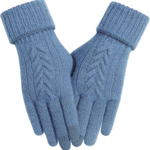 Women Winter Gloves, Touch Screen Texting Gloves, Elastic Soft Warm Knit Lined, One Size